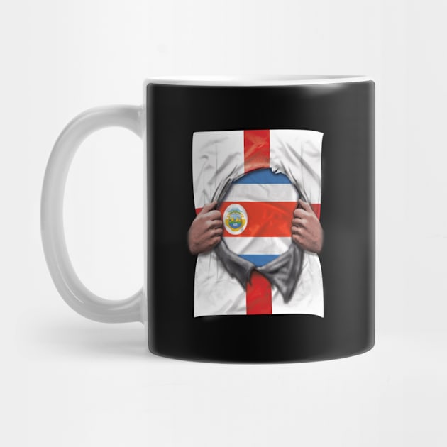 Costa Rica Flag English Flag Ripped - Gift for Costa Rican From Costa Rica by Country Flags